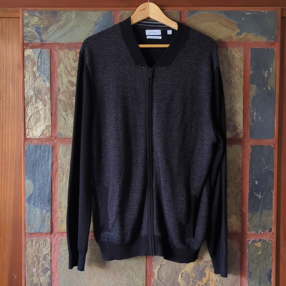 Houndstooth Black Calvin Klein Wool Sweater